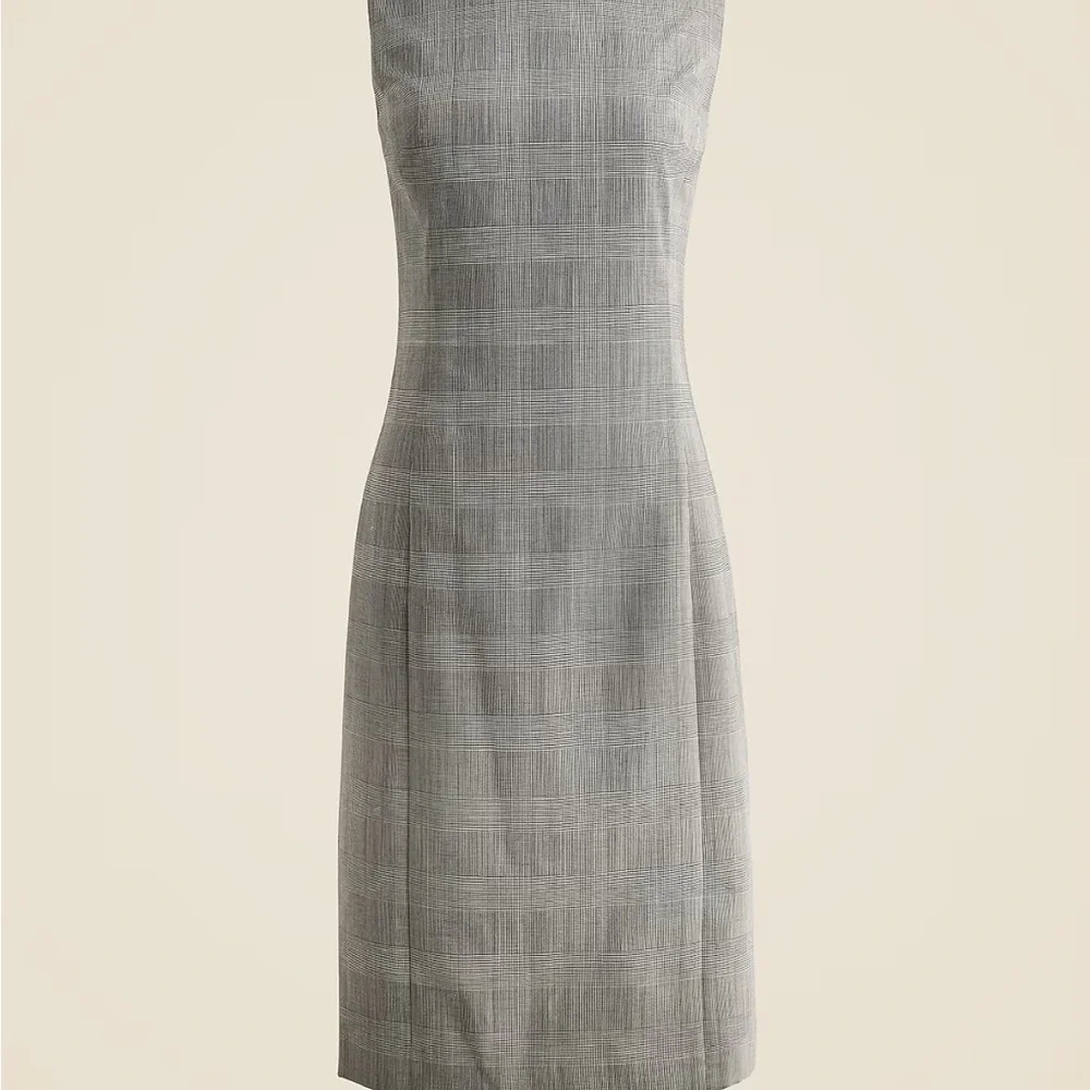 J Crew Seamed shift dress in glen plaid Italian gauzy wool blend Size 6 - Picture 4 of 10